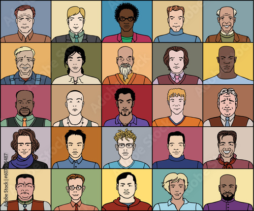 Twenty five men of various age and different nationality