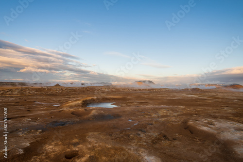 Hot springs and geothermal area in Hverir, Iceland