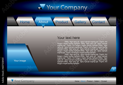 Website buttons template on black