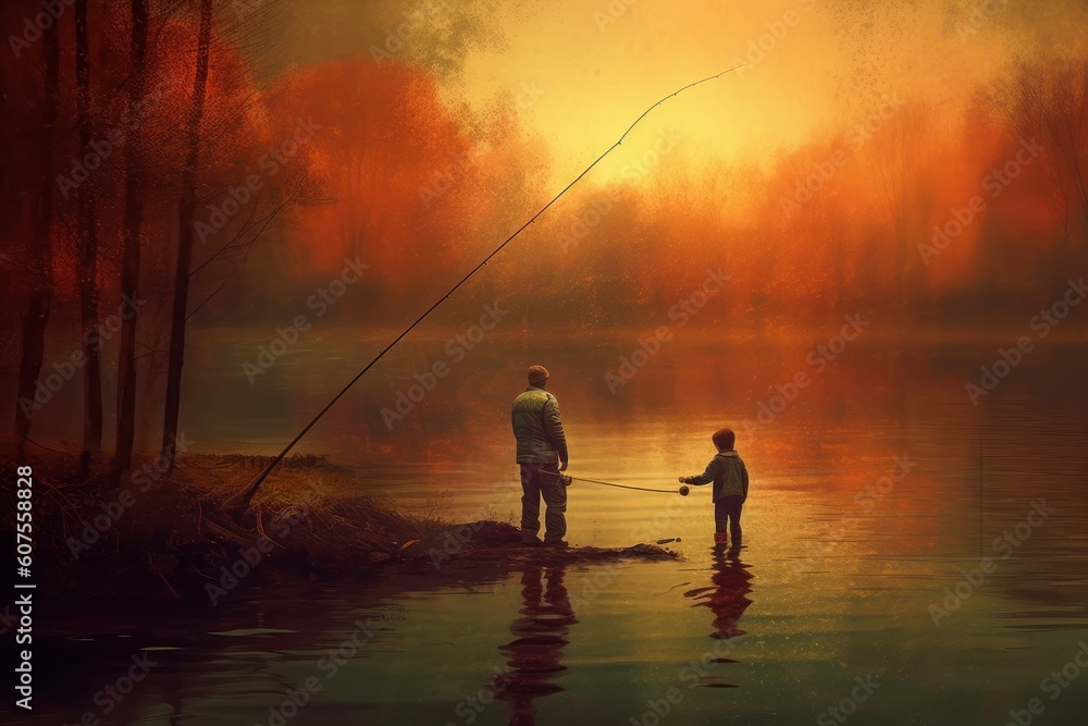 Father and his child, Generative AI Father and his child, Generative AI