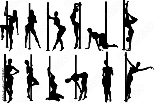 Illustration of sexy woman silhouettes