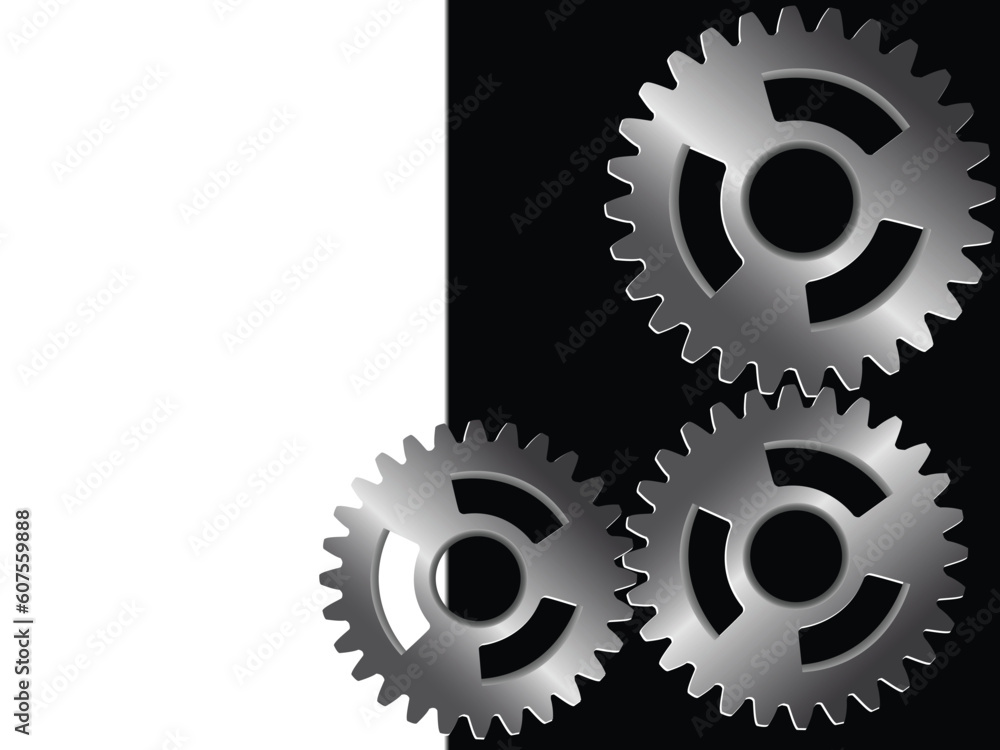 Background - metal gears of the mechanism in a vector Background - metal gears of the mechanism in a vector