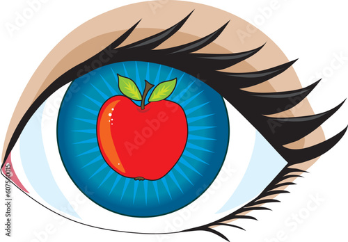 An apple in the center of an eye - the apple of my eye