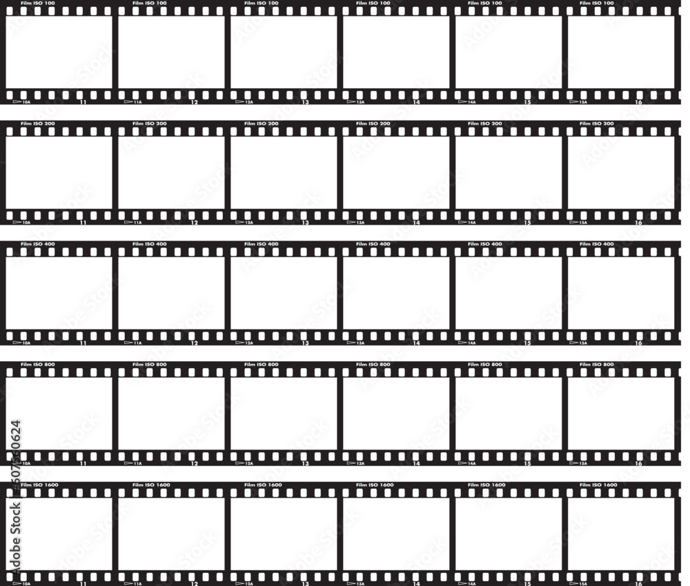 Traditional film strip with ISO label and numbers at side.