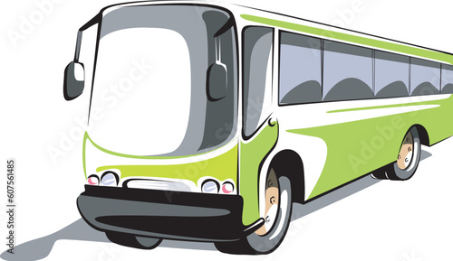 Illustration of a green transport bus
