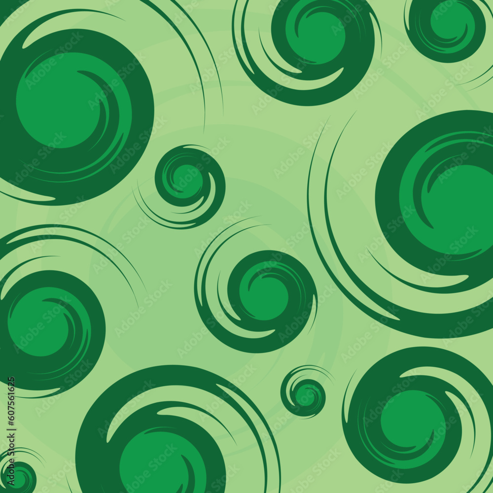 Fototapeta premium Abstract spiral pattern with different tones of green