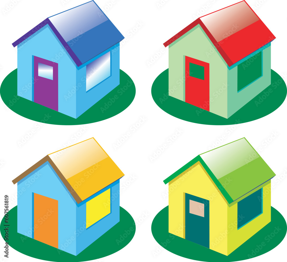 a vector illustration for a set of small house a vector illustration for a set of small house