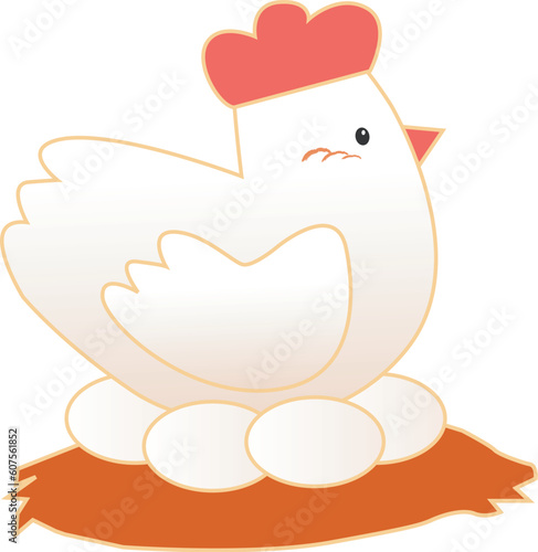 vector illustration for a brooding hen