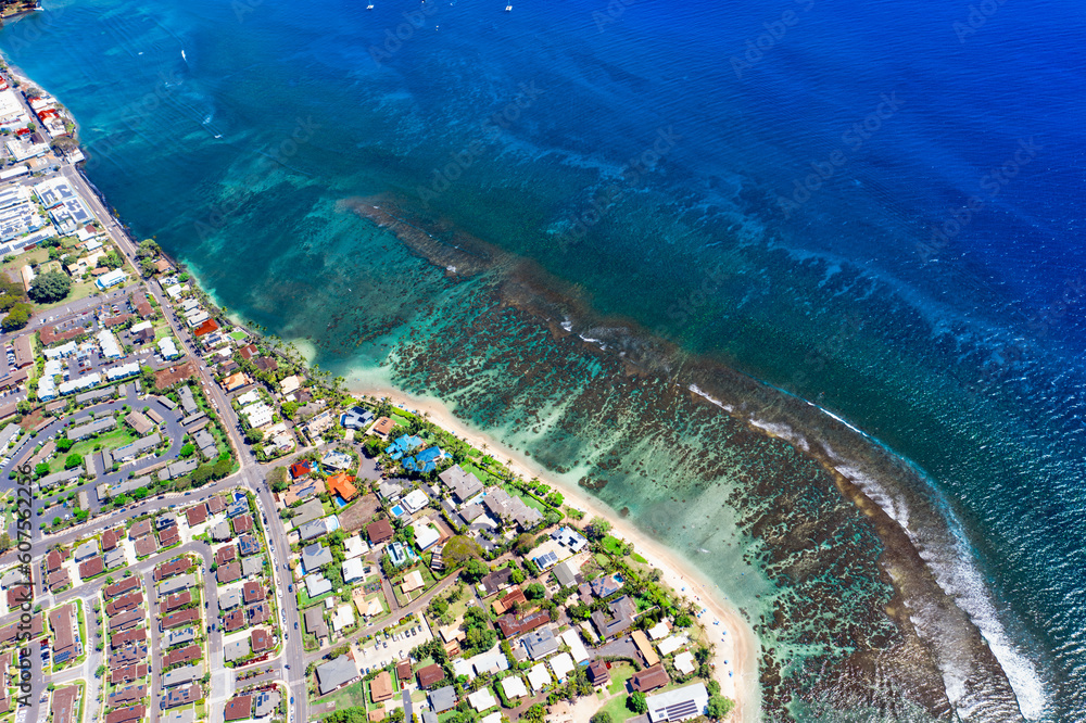 Aerial Glimpse: Pristine Maui Reef Revealed in Crystal Clear Water