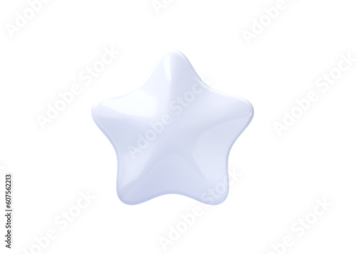 Review 3d render icon - silver star customer positive rate  award experience service cartoon illustration