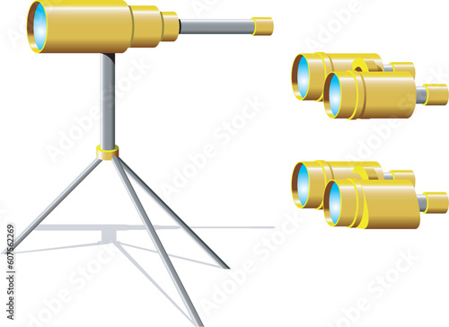 spyglass and binoculars