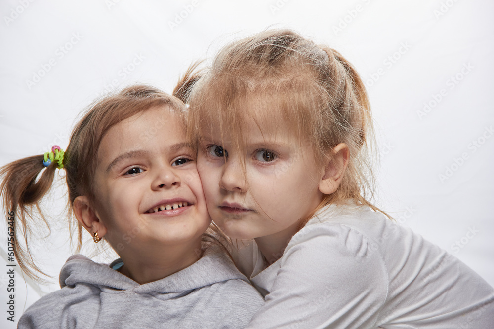 Portrait smiling child girl isolated on white background. Portrait smiling child girl isolated on white background.