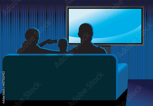 Family  Watching Television Show