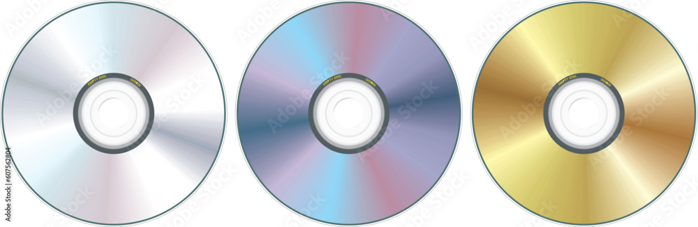 realistic compact discs - vector illustration - obrazy, fototapety, plakaty 