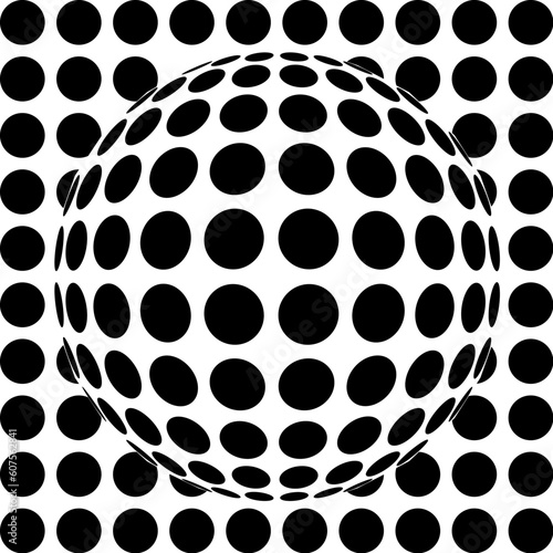 op-art red sphere - 3d vector illustration