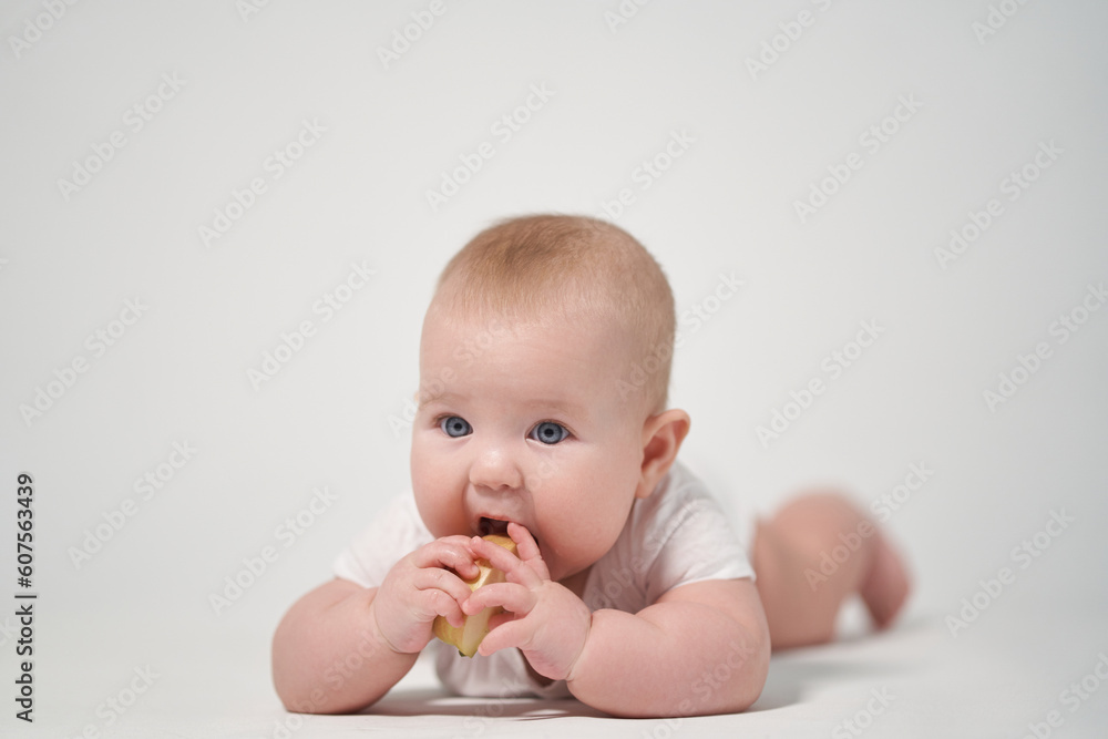 7 month old baby eating apple slices 7 month old baby eating apple slices