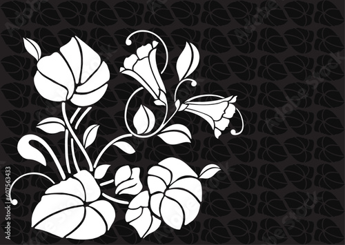 Retro floral background illustration.
