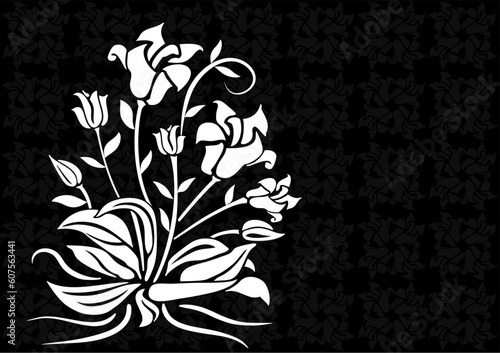 Retro floral background illustration.
