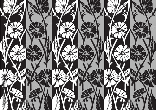 Retro floral background illustration.