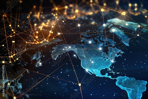 graphic background Business and economic growth on a global business network