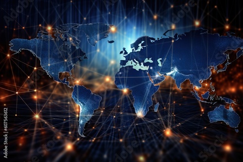 graphic background Business and economic growth on a global business network