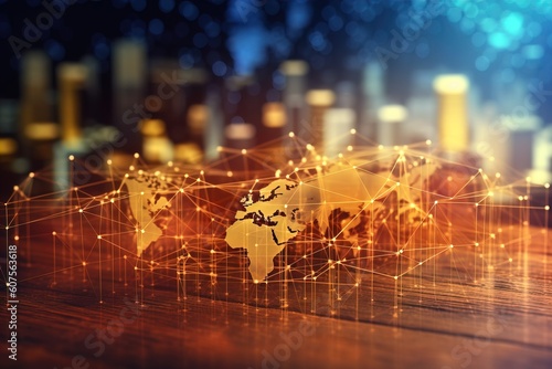 graphic background Business and economic growth on a global business network