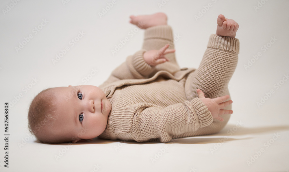 portrait of a newborn baby, on a light background portrait of a newborn baby, on a light background