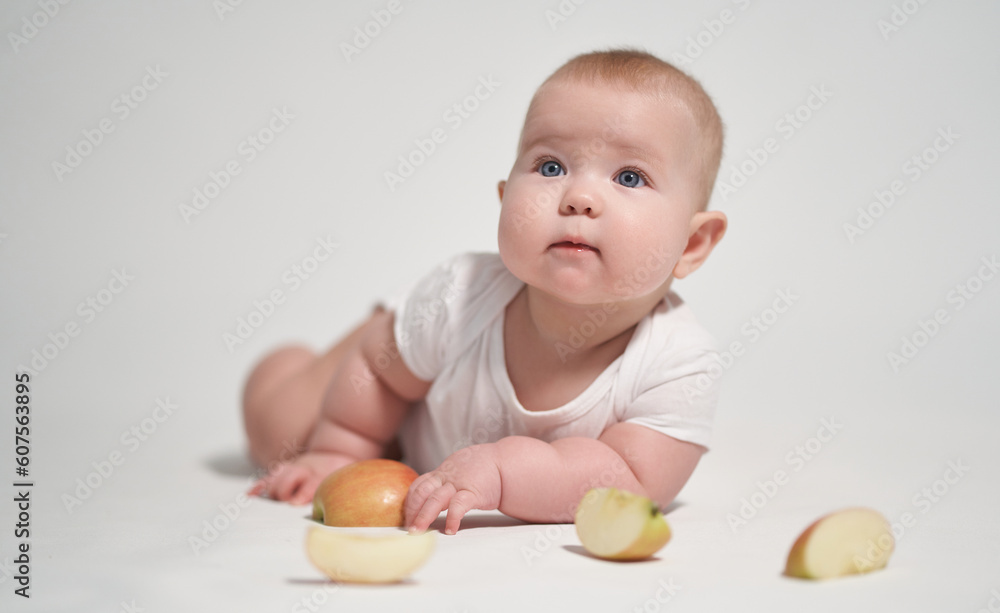 portrait of a newborn baby, on a light background portrait of a newborn baby, on a light background