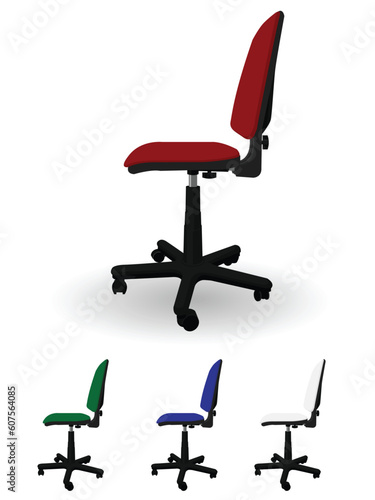 Office rotating armchair in a vector