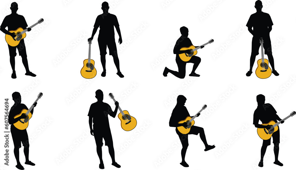 guitar player silhouettes guitar player silhouettes