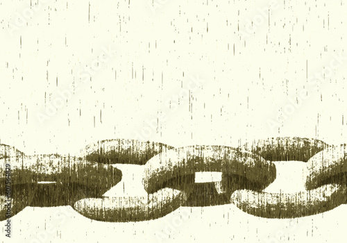 Editable vector illustration of a heavy chain with grunge