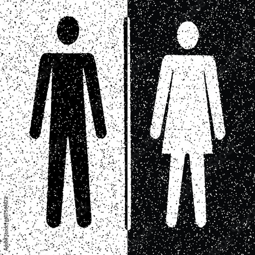 Editable vector grunge design of man and woman symbol