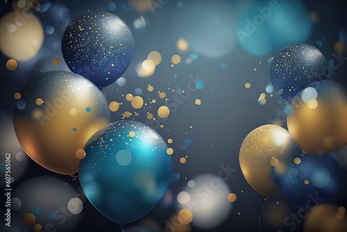 Golden and blue baloons