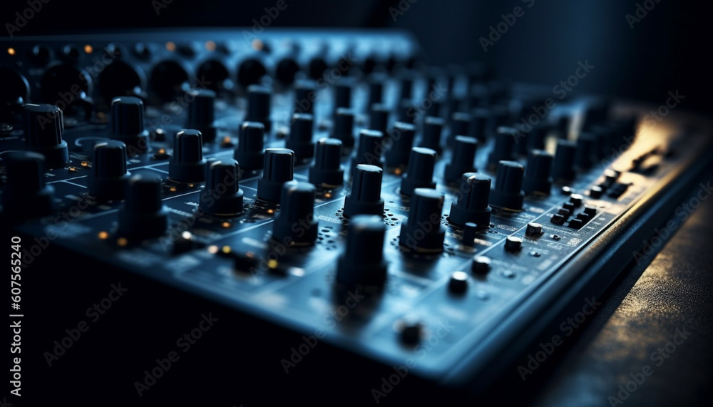 Electric mixer knob sliding, sound engineer controls noise generated by AI Electric mixer knob sliding, sound engineer controls noise generated by AI