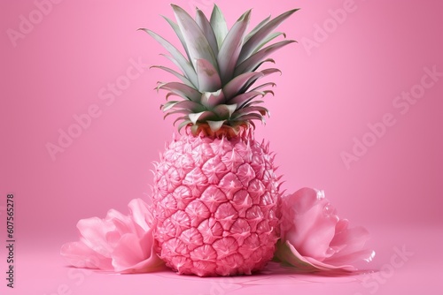 Pink pineapple concept. Generative AI