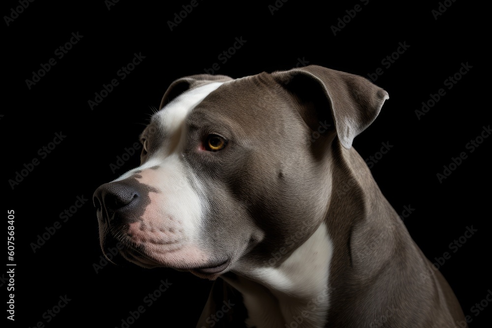 close-up portrait of a dog against a black background Generative AI close-up portrait of a dog against a black background Generative AI