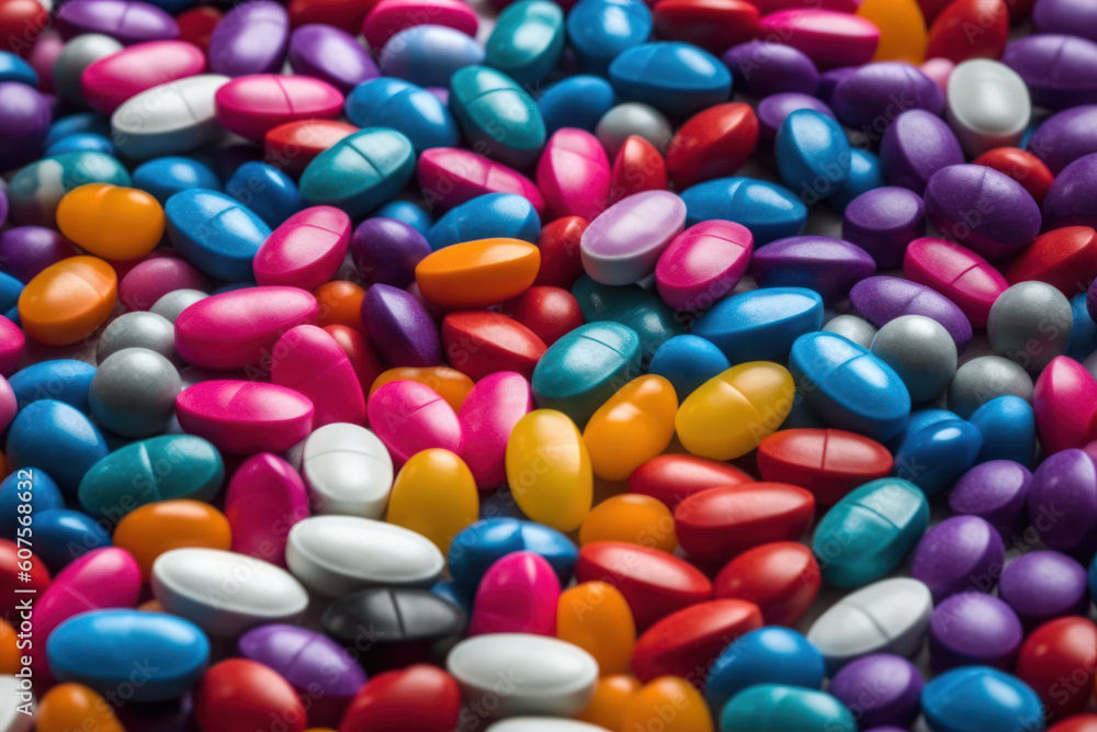 Colorful pills and capsules. AI Colorful pills and capsules. AI