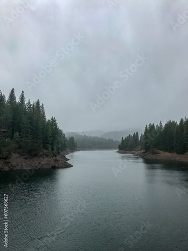 View of Lake Siskiyou in the winter time