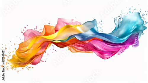 current colorful wave on white background .Generaive AI