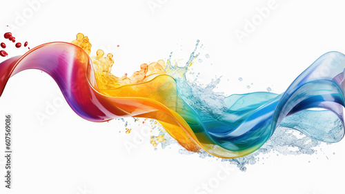 current colorful wave on white background .Generaive AI