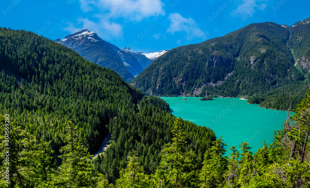 Panoramic view of Diablo Lake North Cascades