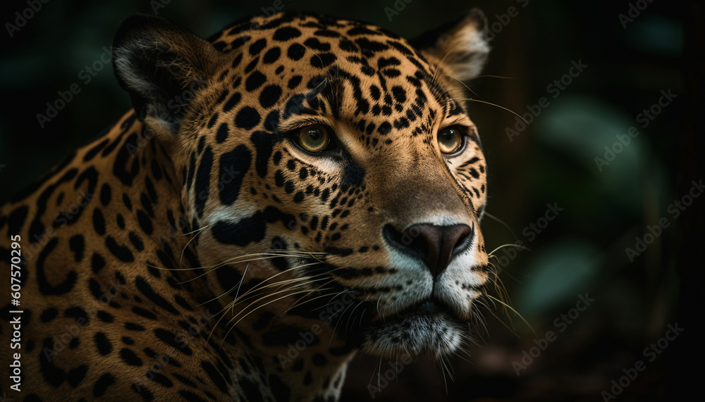 Majestic big cat staring in African wilderness generated by AI Majestic big cat staring in African wilderness generated by AI