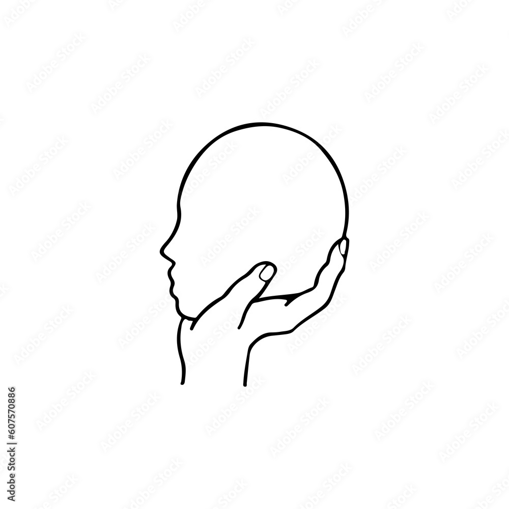 vector illustration of hand holding head vector illustration of hand holding head
