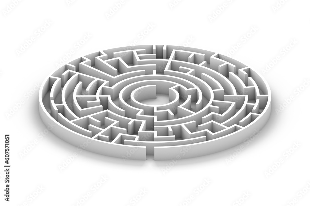 3D white round maze 3D white round maze