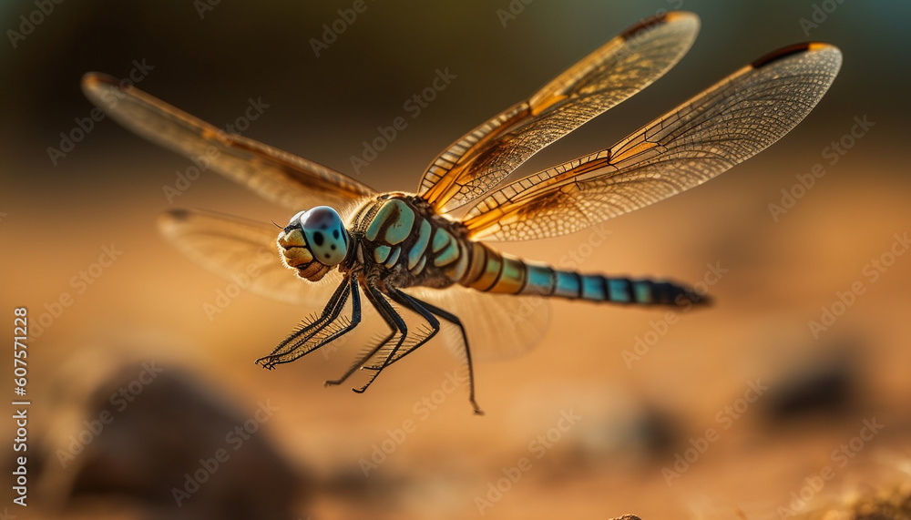 Vibrant dragonfly wing in summer sunlight outdoors generated by AI Vibrant dragonfly wing in summer sunlight outdoors generated by AI
