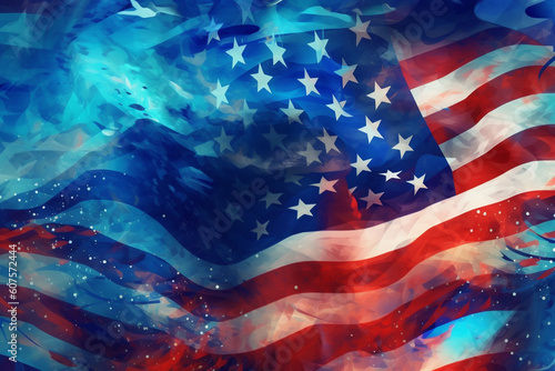 american flag and stars generative ai technology