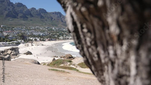 4K cinematic footage of Camps Bay and 12 apostles, Table Mountain in Cape Town, South Africa. Spectacular view of Camps Bay. Twelve apostles.