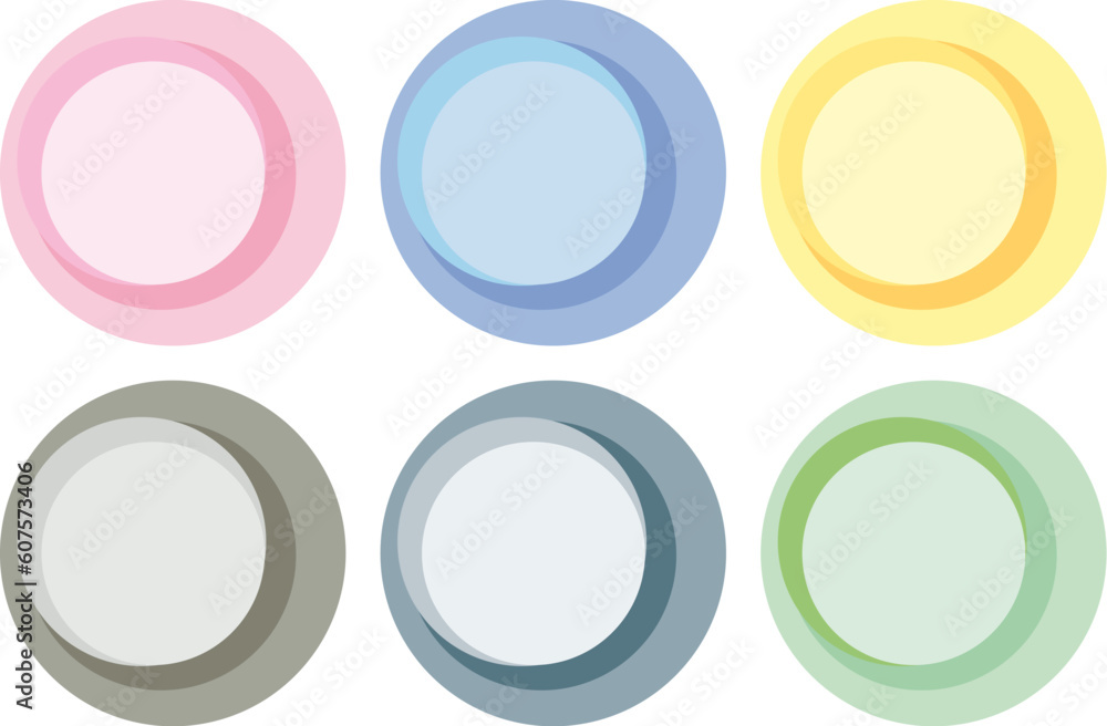 Abstract pastel color circle labels Abstract pastel color circle labels