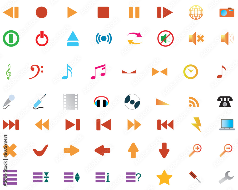 Big collection of different icons for using in web design Big collection of different icons for using in web design