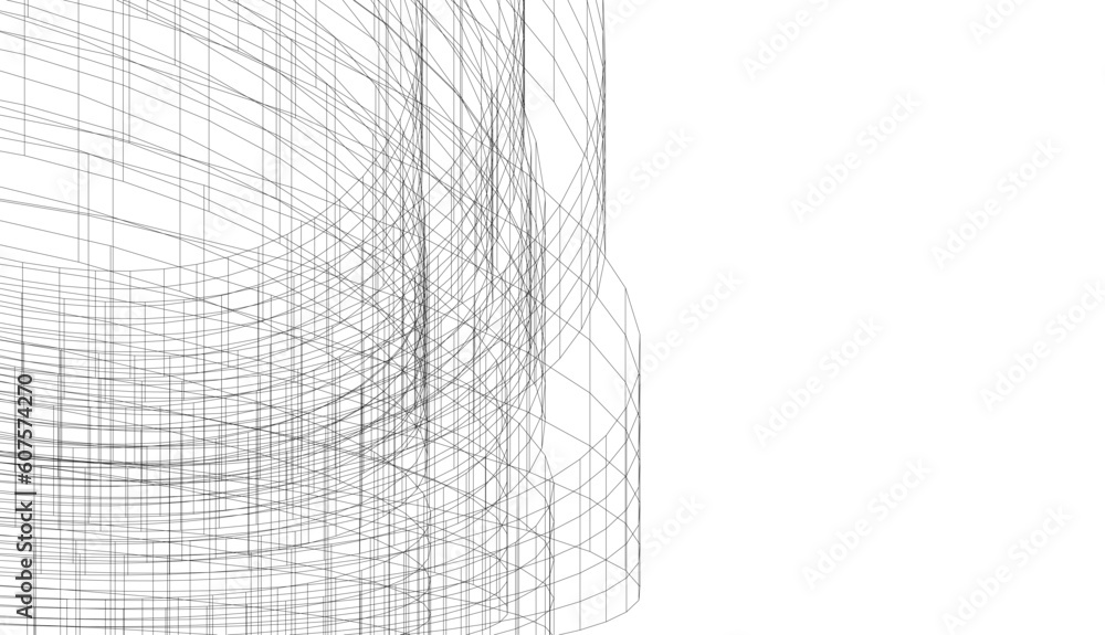 abstract architecture vector 3d illustration